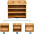 DEAYOU Bamboo Desk File Organizer, 13" Document Letter Tray Sorter with 2 Adjustable Shelves, 4 Tier Mail Organizer
