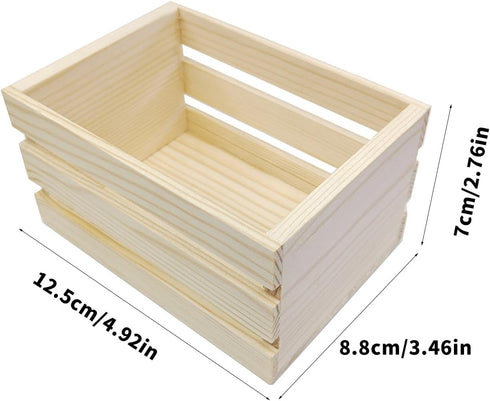 Vmohuyktx Rural Styles Pine Wood Miniature Box Decorative Storage Nesting Crates for Small Items Doll House Scene