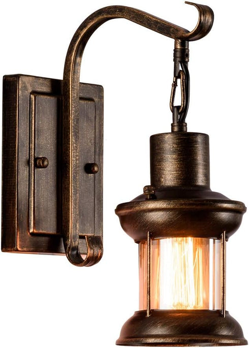 Luling Vintage Glass Wall Sconce Fixtures, Rustic Nordic Glass Wall Light Fixtures