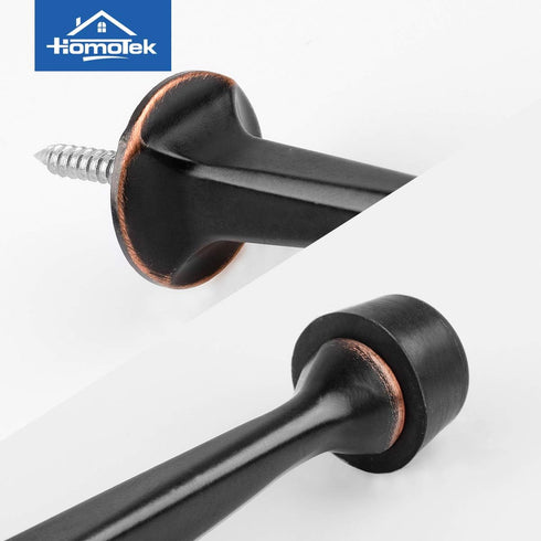 HOMOTEK 20 Pack Heavy Duty Solid Rigid Door Stop with Soft Rubber Tip, Zinc Die Cast Oil Rubbed Bronze