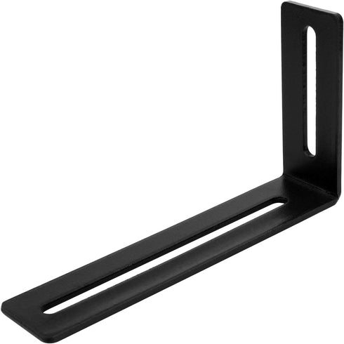 10 PCS Black Adjustable L-Shape Corner Brace, 5-5/8" Steel Joint Right Angle Brackets for Furniture, Max Load 30 LB