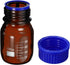 PATIKIL 100mL Reagent Media Bottle, 1Pcs Round Graduated Glass Storage Bottle for Chemistry Lab, Amber