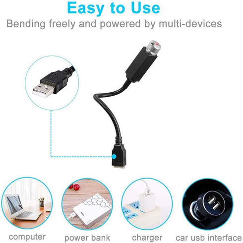 Mini LED Star Projector Night Light, Adjustable USB Night Light for Bedroom, Car, Party Decoration
