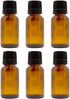 GreenHealth 15 ml Amber Glass Bottle with Euro Dropper, 6 Pack