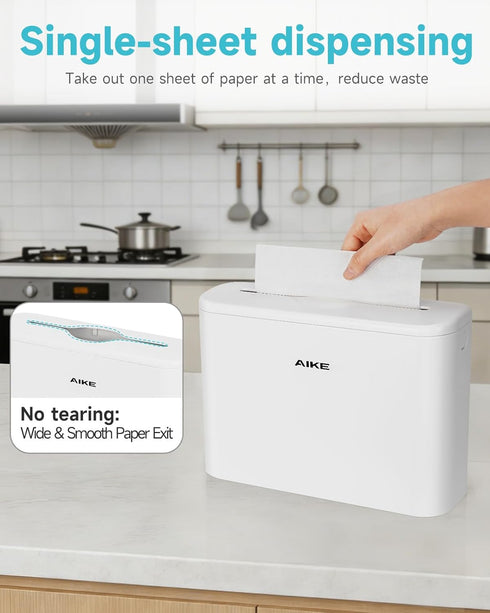 Countertop,200 Commercial,White 9.8" 3.8" AIKE Paper Towel Dispenser Sheets Capacity,Fit Multifold Paper Towel,for Home