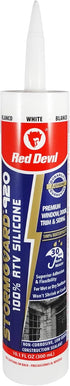 Red Devil 0780 StormGuard 920 100% RTV Silicone Sealant, 10.1 oz. Tube, White, Water-Resistant Adhesive for Interior &