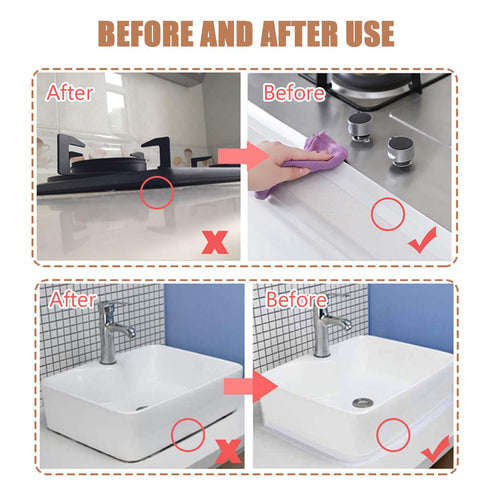 2 Pack Caulk Tape, Self-Adhesive Bathroom Corner Sealing Tape for Kitchen Sink, Toilet, Bathtub (1.5 inch x 10.5 feet)