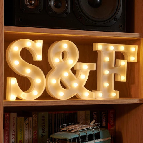 anso 22cm LED Alphabet Letter & Number Light Sign Decorations Lamp for Home Birthday Party Event Night Lights (I)