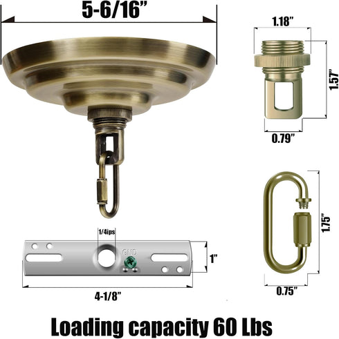 5-5/16 Inch Light Canopy Kit with Heavy Duty, Replacement Cover Plate with Mounting Hardware for Chandelier, Pendant