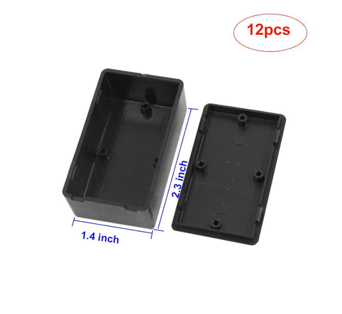 YXQ 60 x 36 x 25mm Waterproof Electric Project Case Junction Box with Cover Black Plastic, 12-Pack