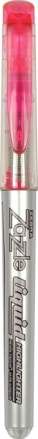 Zebra Zazzle Liquid Ink Highlighter, 12-Count, Chisel Tip, Pink