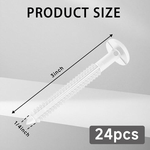 SunDiss 24 3 Inch Pcs Vinyl Shutter Fastener Window Panel Peg Lok Pin Pegs Screws Shutter Spikes Anchor for Installing