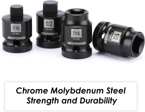 8 1/2-inch Set, MIXPOWER Pieces Drive Pipe Plug Socket SAE, CR-MO, Tapered Male Square Drive, Chamfered Female Square