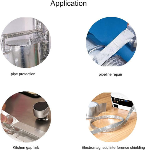 Glass Fiber Cloth Aluminum Tape, Silver, (6mil x 2" x 66ft) for HVAC, Sealing & Patching Hot & Cold Air Ducts.