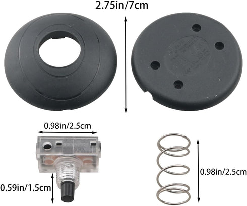 WELWIK 2PCS 100 250V Floor Standing Foot Switch Round Inline Foot Lamp Switch AC Plastic Self-Locking Pushbutton Switch