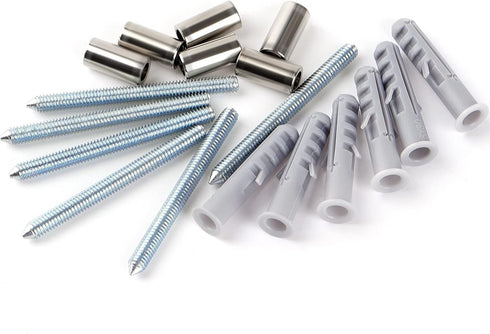 18pcs Screws Hardware Replacement Nail Kit for House Numbers, Stainless Steel Set with Plastic Anchors and Grommets