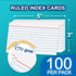 H4D 3x5 100 Index Card Case with Heavyweight Ruled Index Cards and Dividers, Black