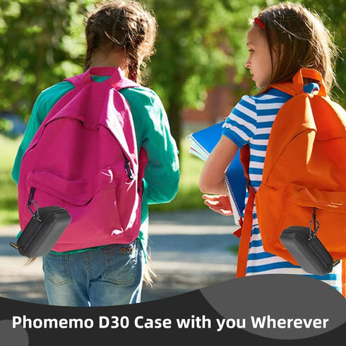 Phomemo D30 D35 Label Marker with Black Case, 3 Rolls of White Label Tapes, Waterproof Storage Bag, 160 Tapes/Roll