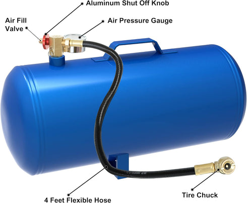 Hromee Air Tank Repair Kit with Safety Valve, Pressure Gauge & 4 Feet Hose Assembly for Portable Carry Tank