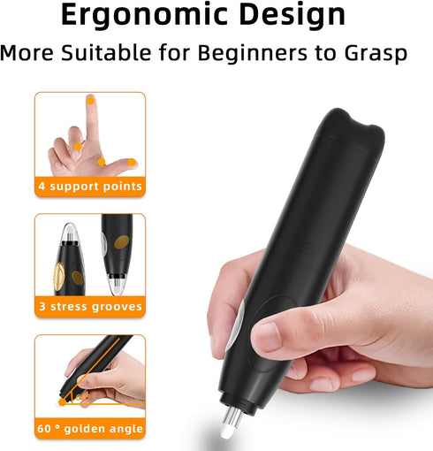 ZMOL Battery Operated Pencil Eraser for Sketching, Drawing, and Graphite Pencils, Black
