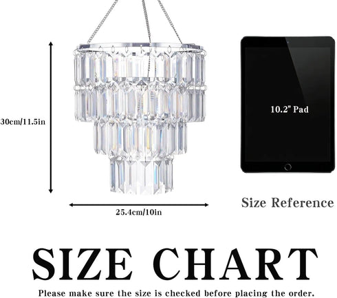 W9.84 H11 Modern Chandelier Shade, Faux Chandeliers Light Fixture Pendant Ceiling Lampshade for Girls Bedroom, X