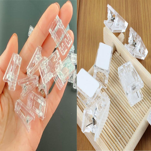 JAMMY 30 PCS Self Adhesive Clips Wall Tapestry Clips Sticky Clips Plastic Photo Clips Small Hanging Spring Clips for Poster Photo Wall Teacher Student Home Applications (Clear) by JAMMY