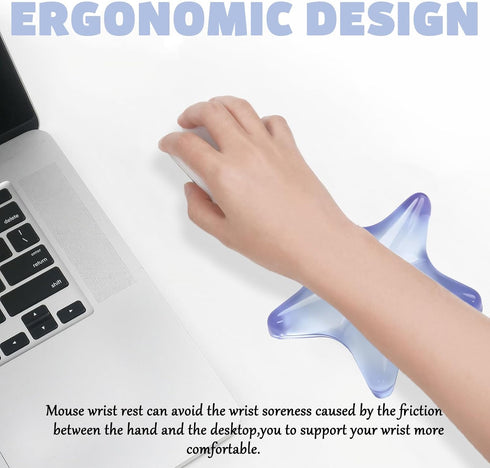 Elbow Gel Wrist Rest for Keyboard and Mouse Transparent Blue Sea Star Pad Cushion Ergonomic Cute Clear Cool Mouse Wrist