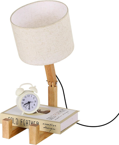 Cute Desk Lamp with Wood Base, Changeable Shape Creative Robot Table Lamp, Bedside Fun Funky Reading Desk Lamp
