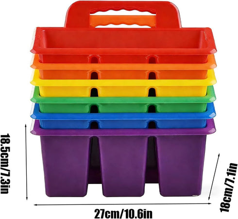 Generic 6pcs Classroom Storage Caddy - Drink Cup Holder Organizer, Multipurpose Desk Basket with Compartments