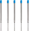 DunBong Blue Ink Refill Pack of 5, Replaceable Medium Point Ballpoint Pen Refills (Blue)