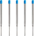 DunBong Blue Ink Refill Pack of 5, Replaceable Medium Point Ballpoint Pen Refills (Blue)
