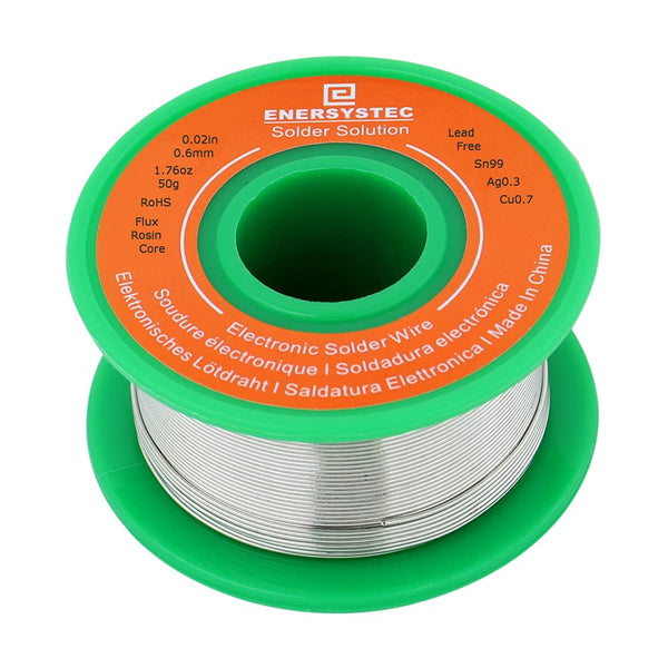 Solder Wire Rosin Core No Lead, Thin 0.6mm 50g Fine Solder with Flux, PB Free Electronics Soldering