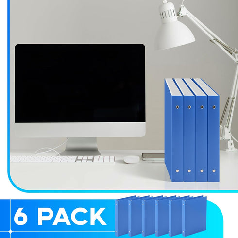 Henoyso 6 Pcs Mini 1 Inch 3 Ring Binder, Fits 5.5" x 8.5" Paper, Plastic Mini Binders for School, Office, Recipe, Photo
