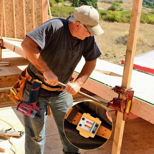 Tape Measure Holster with 4 Drill Clip, Tool Belt Hook, Free Your Hands with Tape Measure Holder
