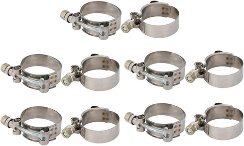 uxcell 10 Pcs 43mm-51mm Stainless Steel T-Bolt Hose Clamp for Fuel Pump Filter Plumbing