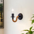 KUAUGST E26 (Bulb Black Rustic Wall Sconces, Retro Industrial Wall Lamps, Hemp Rope Wall Lamp, Lamp Holder, Suitable
