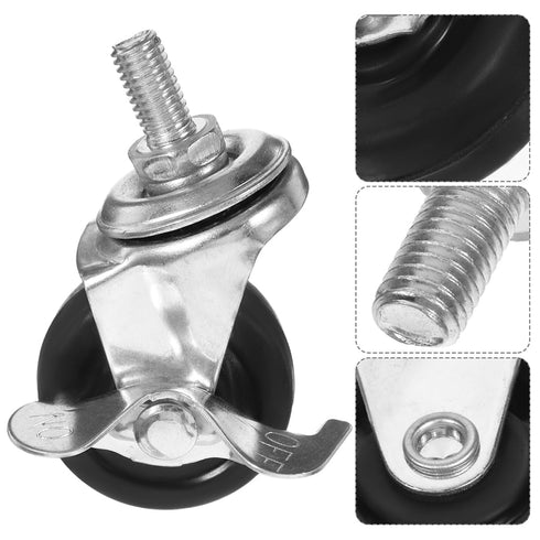 4pcs OUNONA Replacement Swivel Caster Wheel for Trolley Caster Wheels Industrial Stem Rolling Carts Brakes