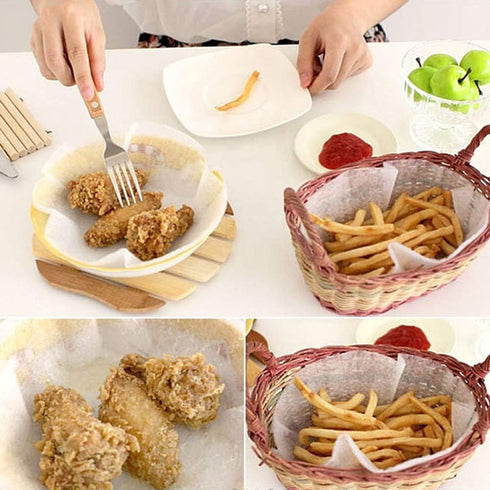 36 Sheets Kitchen Food Oil Absorption Paper - Food Grade Health Oil Blotting Sheets Round 7.87"