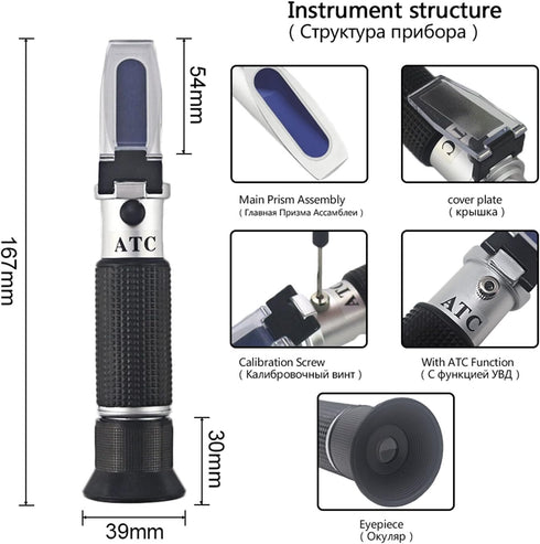 VGVGV 0-25% 0-40% Brix Refractometer, Handheld Grape Refractometer for Wine Spirits Tester Alcoholo Meter Brix Sugar