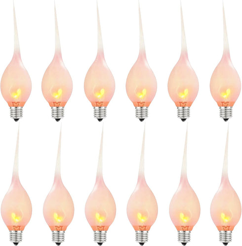 Christmas Flicker Flame Candle Light Bulbs, Country Style Silicone Dipped Flickering Replacement