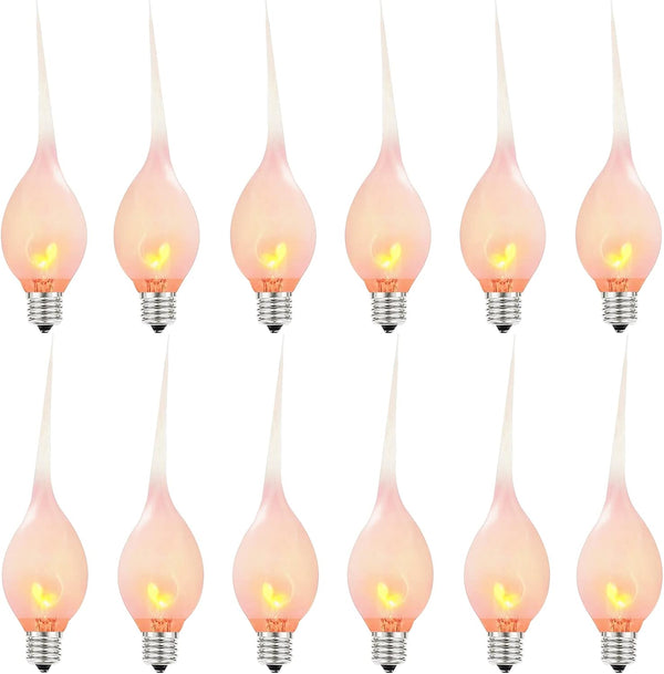 Christmas Flicker Flame Candle Light Bulbs, Country Style Silicone Dipped Flickering Replacement