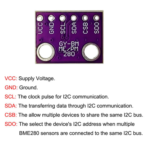 4Pcs GY-BME280-3.3 High Precision Altimeter Atmospheric Pressure Temperature and Humidity Sensor for Arduino
