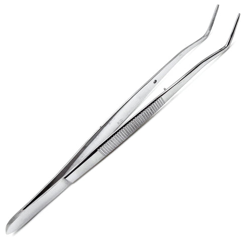 SUPERIOR INSTRUMENTS Dental Meriam Foil Cotton Tweezer 16cm Serrated Angled Beak Dressing Pliers Surgical