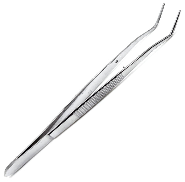 SUPERIOR INSTRUMENTS Dental Meriam Foil Cotton Tweezer 16cm Serrated Angled Beak Dressing Pliers Surgical