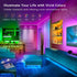 Lcutml 100FT 40 100FT) Smart LED Strip Lights , RGB Strip Lights Sync to Music with Key Remote Controller LED Lights