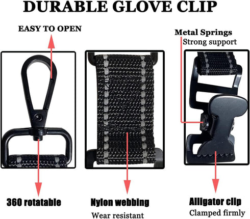 ZHIRONGFA Firefighter Glove Clip, Multi-purpose Glove Clip to Keep Gloves Organized & Handy, Firefighter, Golf, Yard