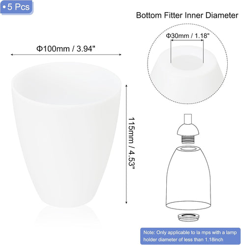1.18" 4.53" 5 PATIKIL Hole High Plastic Lampshade, Pcs Floor Lamp Light Covers Replacement Lamp Shade Cover for Floor
