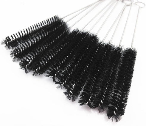 yueton Pack of 10 Black Nylon Tube Pipe Nozzle Brushes - Dia 10mm with Wire Loop Handle