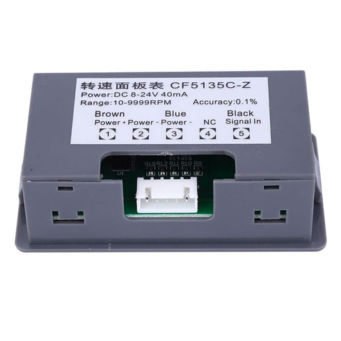 Digital LED Tachometer, 4 Digit RPM Meter for Motor Speed Measurement, NPN Hall Proximity Switch Sensor