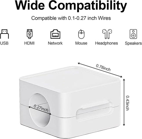 HOYAWU 10 Pack HOWAWU Magnetic Cable Clips Cord Holder, Cables Smooth Adjustable, Under Desk Cable Management Organizer